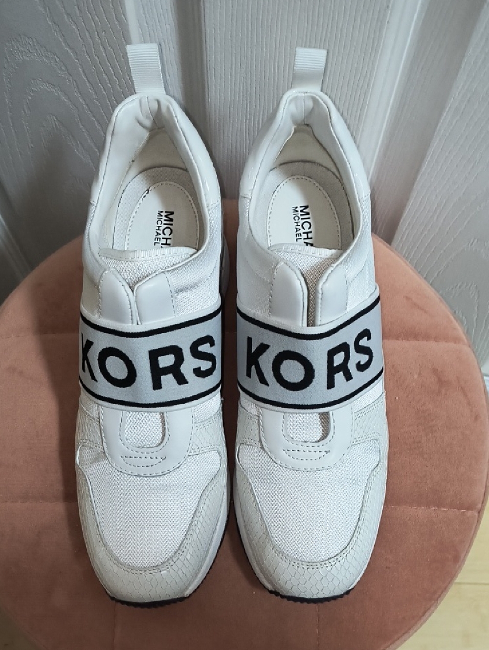 Michael Kors Maven Mixed-Media Slip-On Trainer Sneakers Size 9 - Picture 3 of 9